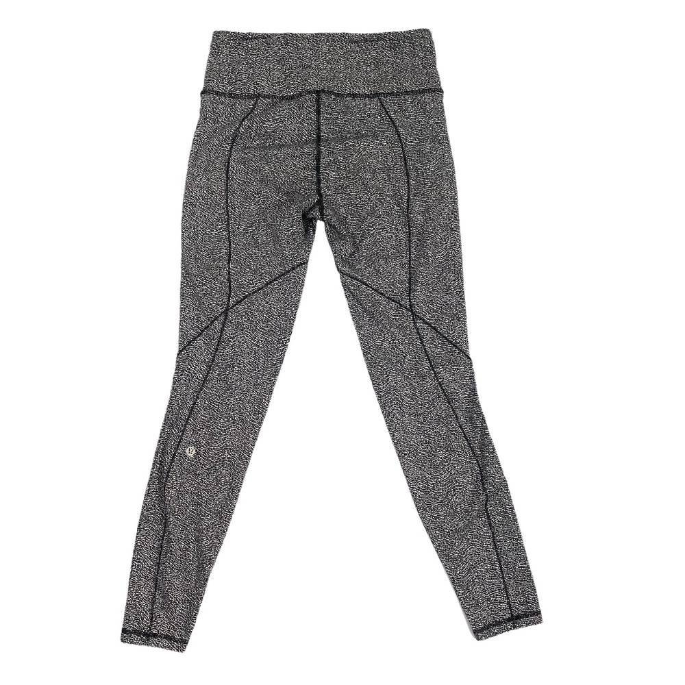 Lululemon Run It Out Tight Power Luxtreme Ripple Jacquard Black White SZ 8 - Picture 8 of 10